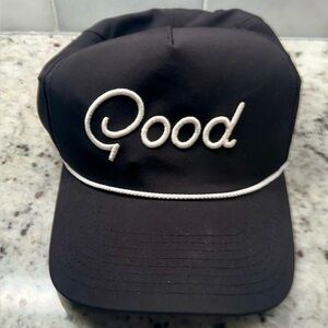 Good Good Golf "The OG Rope Hat" Golf Hat,  Black With White Rope.